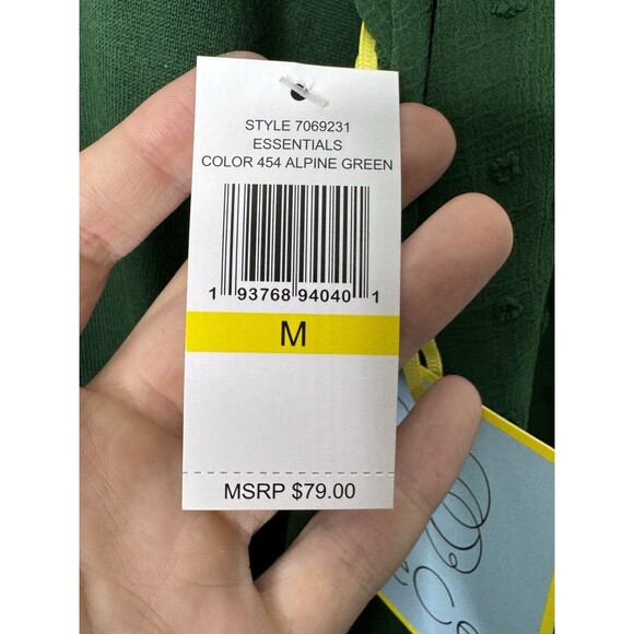 NEW CeCe Women's Crewneck Bobble Detail Long Sleeve Sweater Green NWT Size M - Picture 3 of 14